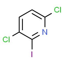 ChemSpider 2D Image | 3,6-Dichloro-2-iodopyridine | C5H2Cl2IN