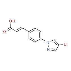 ChemSpider 2D Image | (2E)-3-[4-(4-Bromo-1H-pyrazol-1-yl)phenyl]acrylic acid | C12H9BrN2O2