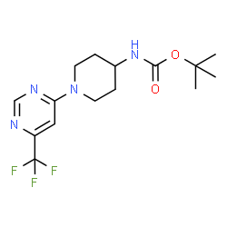 ChemSpider 2D Image | tert-butyl N-{1-[6-(trifluoromethyl)pyrimidin-4-yl]piperidin-4-yl}carbamate | C15H21F3N4O2