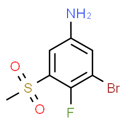 ChemSpider 2D Image | 3-Bromo-4-fluoro-5-(methylsulfonyl)aniline | C7H7BrFNO2S