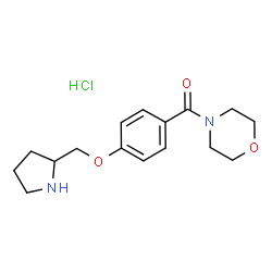 ChemSpider 2D Image | 4-{4-[(PYRROLIDIN-2-YL)METHOXY]BENZOYL}MORPHOLINE HYDROCHLORIDE | C16H23ClN2O3