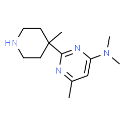 ChemSpider 2D Image | N,N,6-Trimethyl-2-(4-methyl-4-piperidinyl)-4-pyrimidinamine | C13H22N4