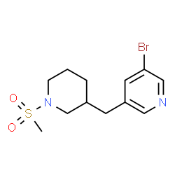 ChemSpider 2D Image | 3-BROMO-5-[(1-METHANESULFONYLPIPERIDIN-3-YL)METHYL]PYRIDINE | C12H17BrN2O2S