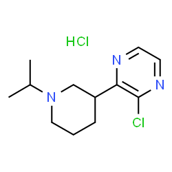 ChemSpider 2D Image | 2-Chloro-3-(1-isopropylpiperidin-3-yl)pyrazine hydrochloride | C12H19Cl2N3