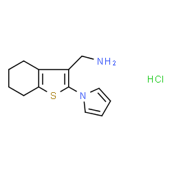 ChemSpider 2D Image | 1-[2-(1H-Pyrrol-1-yl)-4,5,6,7-tetrahydro-1-benzothiophen-3-yl]methanamine hydrochloride (1:1) | C13H17ClN2S