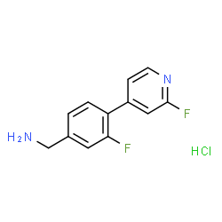 ChemSpider 2D Image | (3-Fluoro-4-(2-fluoropyridin-4-yl)-phenyl)methanamine hydrochloride | C12H11ClF2N2