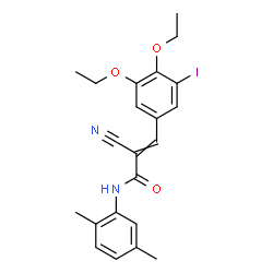 ChemSpider 2D Image | 2-Cyano-3-(3,4-diethoxy-5-iodophenyl)-N-(2,5-dimethylphenyl)acrylamide | C22H23IN2O3
