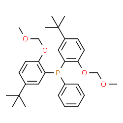 ChemSpider 2D Image | Bis[2-(methoxymethoxy)-5-(2-methyl-2-propanyl)phenyl](phenyl)phosphine | C30H39O4P
