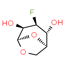 ChemSpider 2D Image | (1R,2R,3S,4R,5R)-3-Fluoro-6,8-dioxabicyclo[3.2.1]octane-2,4-diol | C6H9FO4