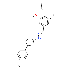 ChemSpider 2D Image | 2-[(2E)-2-(4-Ethoxy-3,5-dimethoxybenzylidene)hydrazino]-4-(4-methoxyphenyl)-4,5-dihydro-1,3-thiazole | C21H25N3O4S