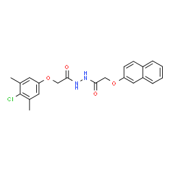 ChemSpider 2D Image | 2-(4-Chloro-3,5-dimethylphenoxy)-N'-[(2-naphthyloxy)acetyl]acetohydrazide | C22H21ClN2O4