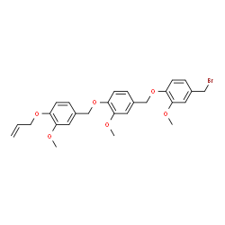 ChemSpider 2D Image | 1-(Allyloxy)-4-[(4-{[4-(bromomethyl)-2-methoxyphenoxy]methyl}-2-methoxyphenoxy)methyl]-2-methoxybenzene | C27H29BrO6