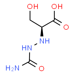 ChemSpider 2D Image | (2S)-2-(2-Carbamoylhydrazino)-3-hydroxypropanoic acid | C4H9N3O4