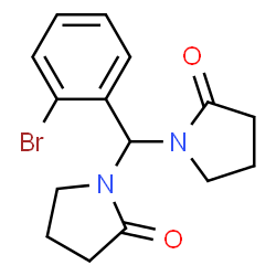 ChemSpider 2D Image | 1,1'-[(2-Bromophenyl)methylene]di(2-pyrrolidinone) | C15H17BrN2O2