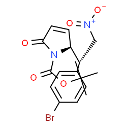 ChemSpider 2D Image | 2-Methyl-2-propanyl (2S)-2-[(1S)-1-(4-bromophenyl)-2-nitroethyl]-5-oxo-2,5-dihydro-1H-pyrrole-1-carboxylate | C17H19BrN2O5