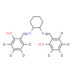 ChemSpider 2D Image | 2,2'-{1,2-Cyclohexanediylbis[nitrilo(E)methylylidene]}di(~2~H_4_)phenol | C20H14D8N2O2