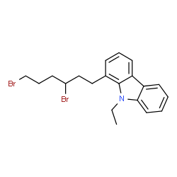 ChemSpider 2D Image | 1-(3,6-Dibromohexyl)-9-ethyl-9H-carbazole | C20H23Br2N