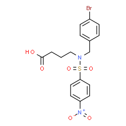 ChemSpider 2D Image | 4-{(4-Bromobenzyl)[(4-nitrophenyl)sulfonyl]amino}butanoic acid | C17H17BrN2O6S