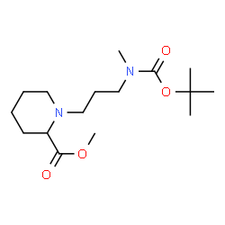 ChemSpider 2D Image | Methyl 1-(3-((tert-butoxycarbonyl)(methyl)amino)propyl)piperidine-2-carboxylate | C16H30N2O4