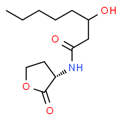 ChemSpider 2D Image | 3-Hydroxy-N-[(3S)-2-oxotetrahydro-3-furanyl]octanamide | C12H21NO4