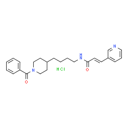 ChemSpider 2D Image | (2E)-N-[4-(1-Benzoyl-4-piperidinyl)butyl]-3-(3-pyridinyl)acrylamide hydrochloride (1:1) | C24H30ClN3O2