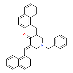 ChemSpider 2D Image | (3Z,5E)-1-Benzyl-3,5-bis(1-naphthylmethylene)-4-piperidinone | C34H27NO