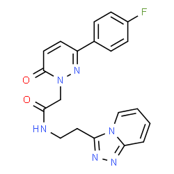 ChemSpider 2D Image | 2-[3-(4-Fluorophenyl)-6-oxo-1(6H)-pyridazinyl]-N-[2-([1,2,4]triazolo[4,3-a]pyridin-3-yl)ethyl]acetamide | C20H17FN6O2