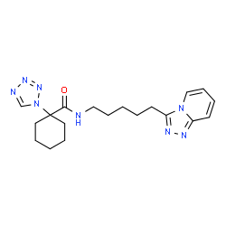 ChemSpider 2D Image | 1-(1H-Tetrazol-1-yl)-N-[5-([1,2,4]triazolo[4,3-a]pyridin-3-yl)pentyl]cyclohexanecarboxamide | C19H26N8O