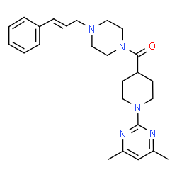 ChemSpider 2D Image | [1-(4,6-Dimethyl-2-pyrimidinyl)-4-piperidinyl]{4-[(2E)-3-phenyl-2-propen-1-yl]-1-piperazinyl}methanone | C25H33N5O