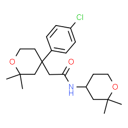 ChemSpider 2D Image | 2-[4-(4-Chlorophenyl)-2,2-dimethyltetrahydro-2H-pyran-4-yl]-N-(2,2-dimethyltetrahydro-2H-pyran-4-yl)acetamide | C22H32ClNO3