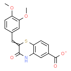 ChemSpider 2D Image | 2-(3,4-Dimethoxybenzylidene)-3-oxo-3,4-dihydro-2H-1,4-benzothiazine-6-carboxylate | C18H14NO5S