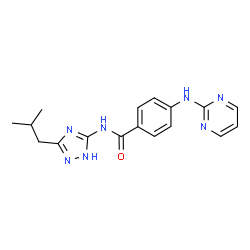 ChemSpider 2D Image | N-(3-Isobutyl-1H-1,2,4-triazol-5-yl)-4-(2-pyrimidinylamino)benzamide | C17H19N7O