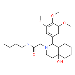 ChemSpider 2D Image | N-Butyl-2-[4a-hydroxy-1-(3,4,5-trimethoxyphenyl)octahydro-2(1H)-isoquinolinyl]acetamide | C24H38N2O5