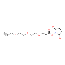 ChemSpider 2D Image | 1-[(3-{2-[2-(2-Propyn-1-yloxy)ethoxy]ethoxy}propanoyl)oxy]-2,5-pyrrolidinedione | C14H19NO7