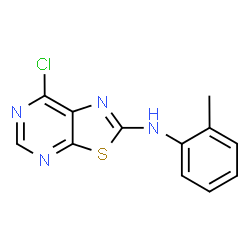 ChemSpider 2D Image | 7-Chloro-N-(2-methylphenyl)[1,3]thiazolo[5,4-d]pyrimidin-2-amine | C12H9ClN4S
