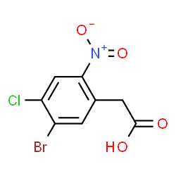 ChemSpider 2D Image | (5-Bromo-4-chloro-2-nitrophenyl)acetic acid | C8H5BrClNO4