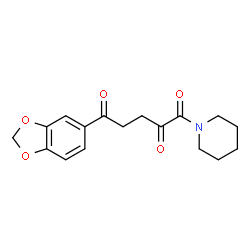 ChemSpider 2D Image | 5-(1,3-Benzodioxol-5-yl)-1-(1-piperidinyl)-1,2,5-pentanetrione | C17H19NO5