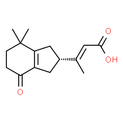 ChemSpider 2D Image | (2E)-3-[(2S)-4,4-Dimethyl-7-oxo-2,3,4,5,6,7-hexahydro-1H-inden-2-yl]-2-butenoic acid | C15H20O3