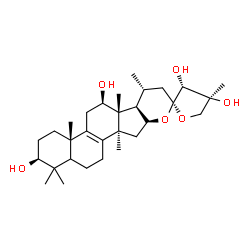 ChemSpider 2D Image | (3beta,5xi,12beta,16beta,23S,24R,25S)-16,23:23,27-Diepoxylanost-8-ene-3,12,24,25-tetrol | C30H48O6
