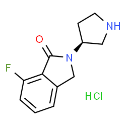 ChemSpider 2D Image | (S)-7-Fluoro-2-(pyrrolidin-3-yl)isoindolin-1-one hydrochloride | C12H14ClFN2O