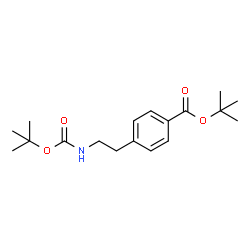 ChemSpider 2D Image | 2-Methyl-2-propanyl 4-[2-({[(2-methyl-2-propanyl)oxy]carbonyl}amino)ethyl]benzoate | C18H27NO4