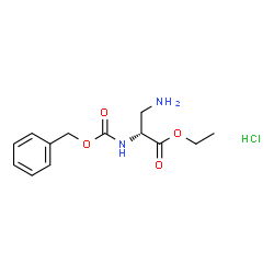 ChemSpider 2D Image | Ethyl 3-amino-N-[(benzyloxy)carbonyl]-D-alaninate hydrochloride (1:1) | C13H19ClN2O4