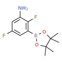 ChemSpider 2D Image | 2,5-Difluoro-3-(4,4,5,5-tetramethyl-1,3,2-dioxaborolan-2-yl)aniline | C12H16BF2NO2