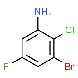 ChemSpider 2D Image | 3-Bromo-2-chloro-5-fluoroaniline | C6H4BrClFN