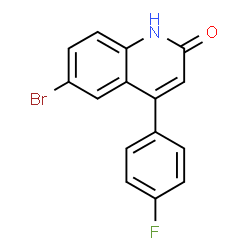 ChemSpider 2D Image | 6-Bromo-4-(4-fluorophenyl)-2(1H)-quinolinone | C15H9BrFNO