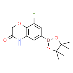 ChemSpider 2D Image | 8-Fluoro-6-(4,4,5,5-tetramethyl-1,3,2-dioxaborolan-2-yl)-2H-1,4-benzoxazin-3(4H)-one | C14H17BFNO4