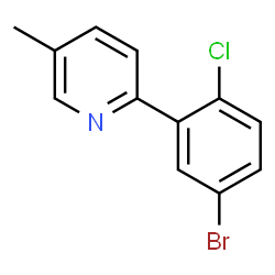 ChemSpider 2D Image | 2-(5-Bromo-2-chlorophenyl)-5-methylpyridine | C12H9BrClN