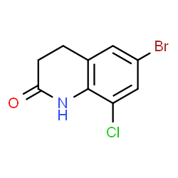 ChemSpider 2D Image | 6-Bromo-8-chloro-3,4-dihydro-2(1H)-quinolinone | C9H7BrClNO