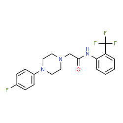 ChemSpider 2D Image | 2-[4-(4-Fluorophenyl)-1-piperazinyl]-N-[2-(trifluoromethyl)phenyl]acetamide | C19H19F4N3O