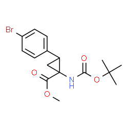 ChemSpider 2D Image | Methyl 2-(4-bromophenyl)-1-[[(1,1-dimethylethoxy)carbonyl]amino]cyclopropanecarboxylate | C16H20BrNO4